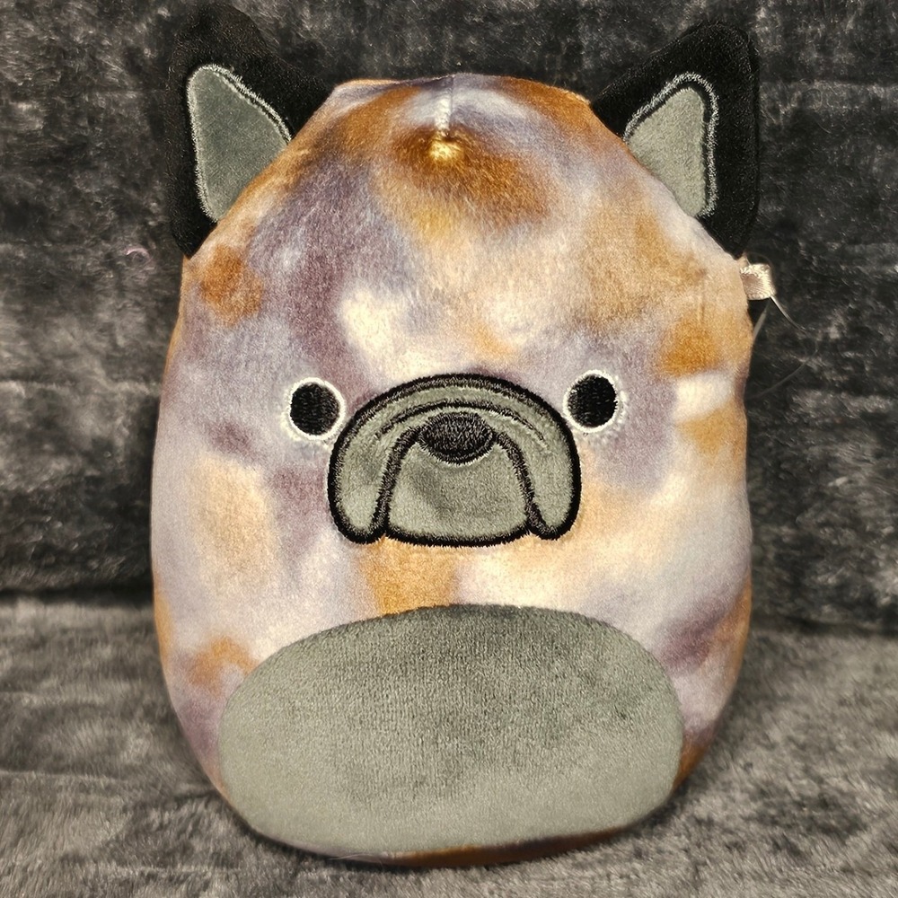 Squishmallows Ballis the French Bulldog 5" Pet Squad Grey Tan Tie Dye Plush